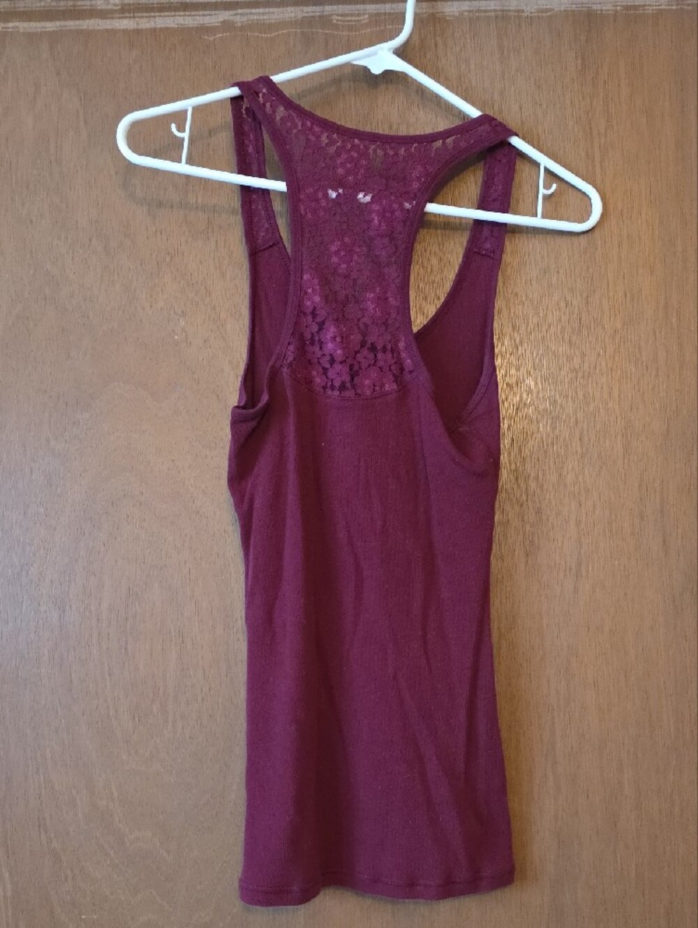 SO Maroon Lace-Back Racerback Tank Top - Picture 3 of 3